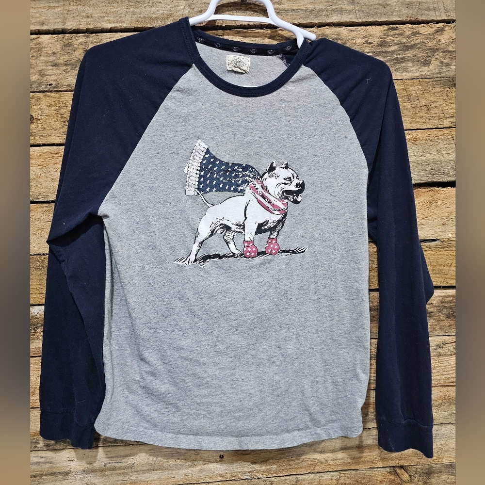 Size Extra Large Lee Dungarees Baseball‎ Tee with American Pit Bull
